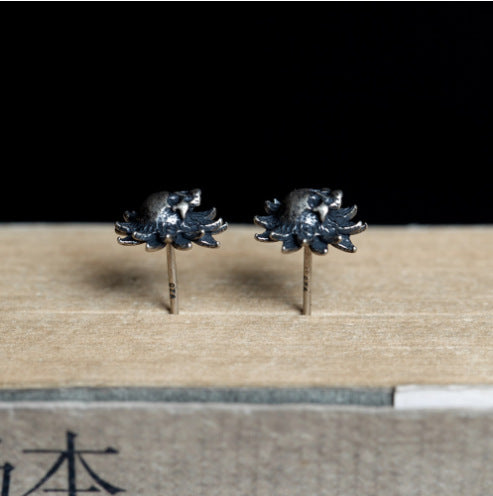Wholesale Whole-body fashion sunflower skull creative earrings sunflower personality ear jewelry